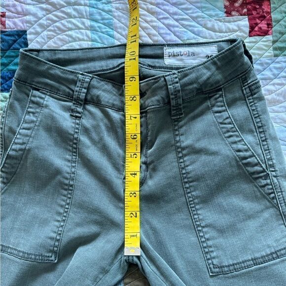 Pistola Utility High Waisted Ankle Pants Army Green Size 26 - Picture 2 of 6